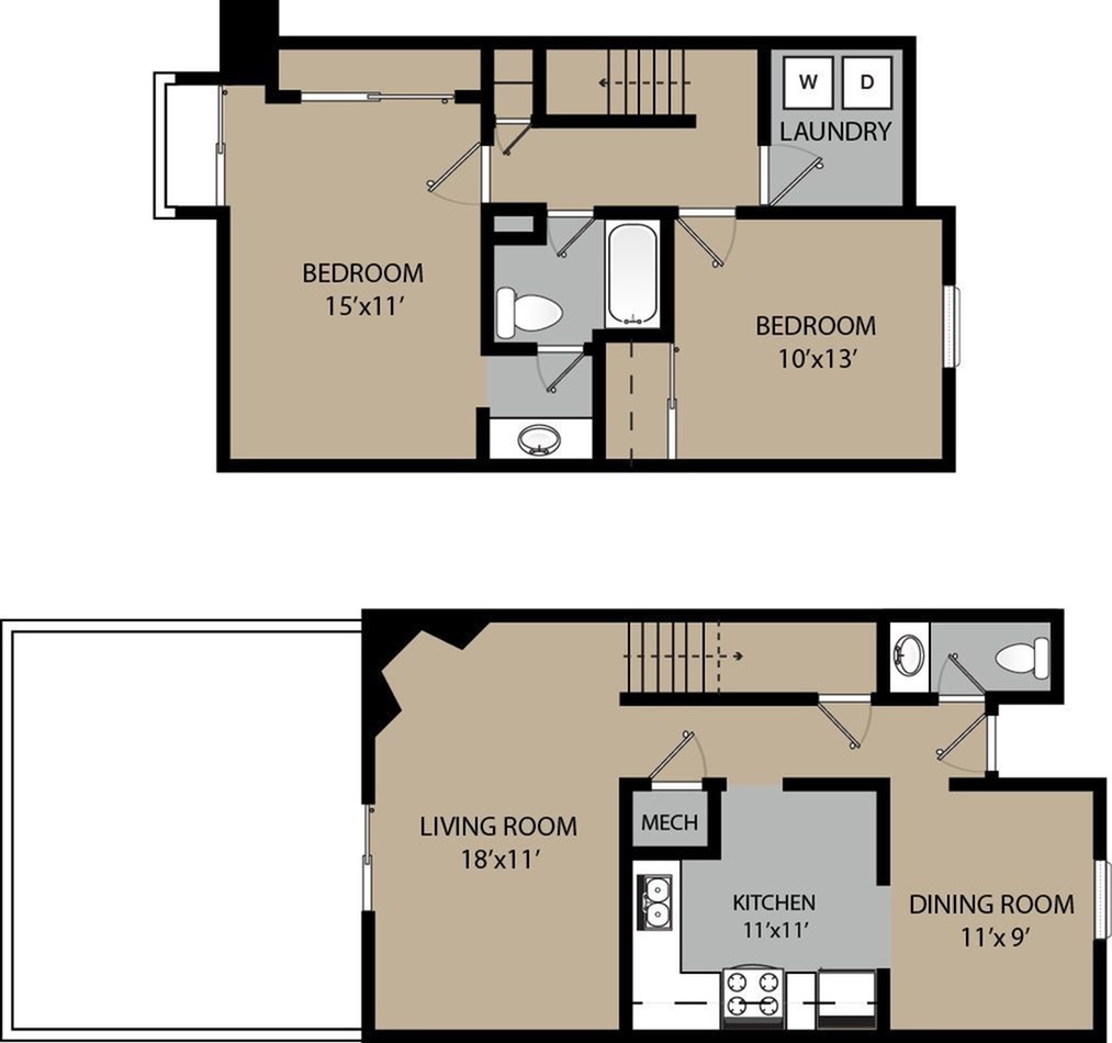 Two bedroom townhome