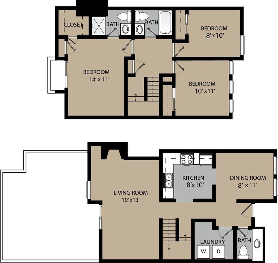 Three Bedroom townhome