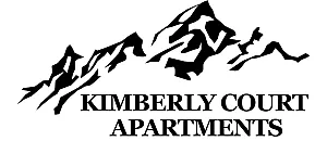 Kimberly Court Apartments logo featuring bold, modern typography and a stylized mountain design, projecting elegance and sophistication.