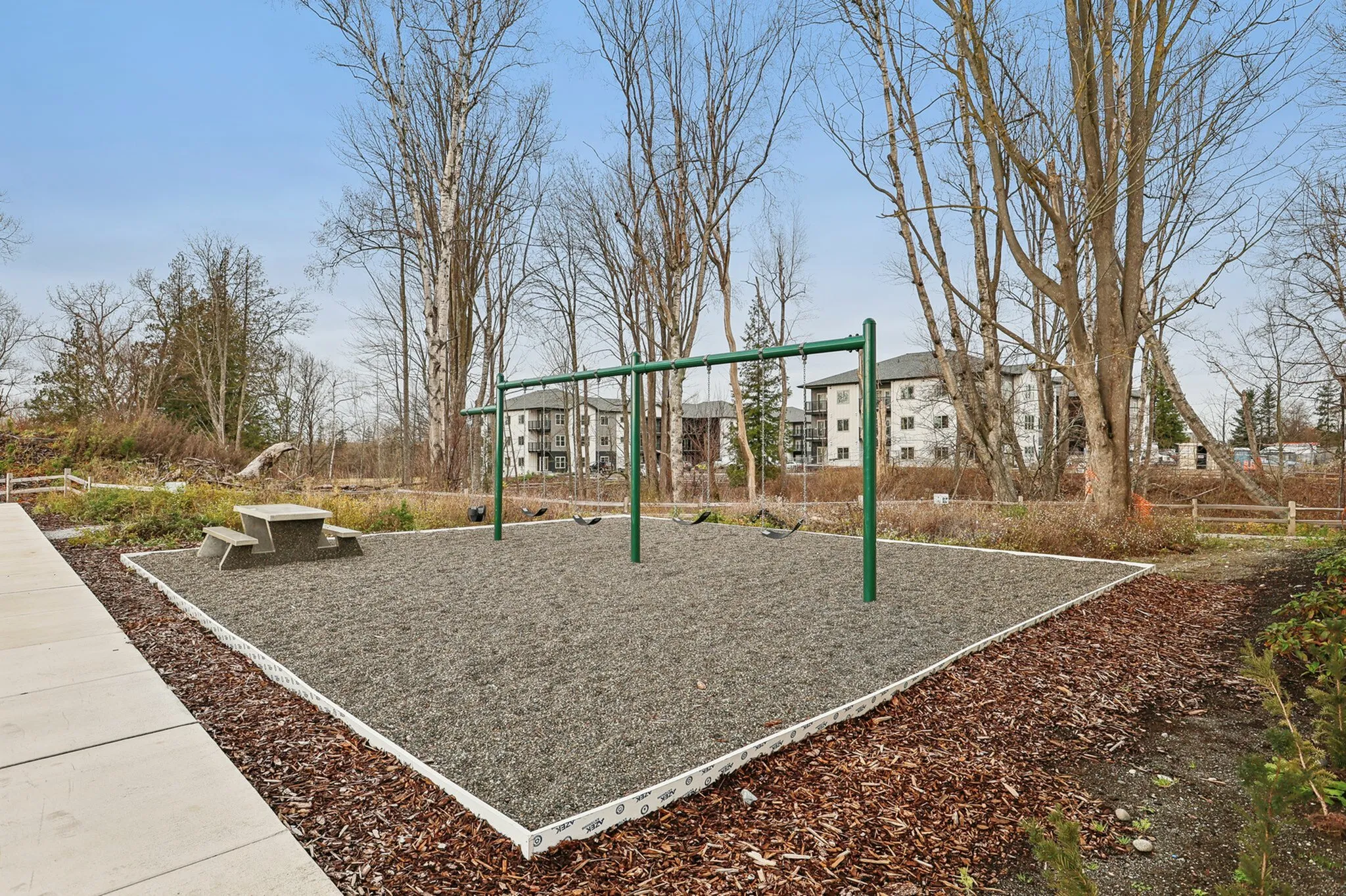Swing sets and a playground