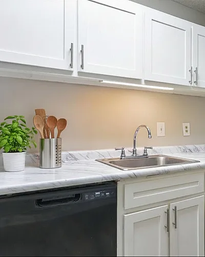 Kitchen updated with new appliances and cabinets