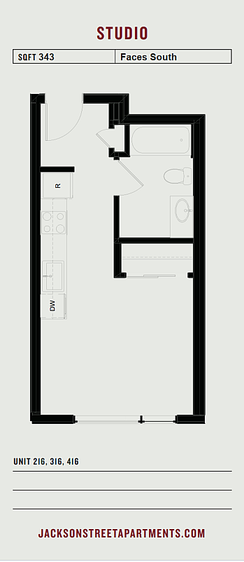 Jackson Street - Apt 216.316.416. Floorplan