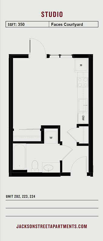 Jackson Street - Apts 202, 223, 224 w/ Patio - Floorplan