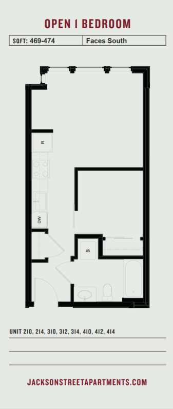 Jackson Street - B.2 Apts 210, 214, 310, 312, 314, 410, 412, 414 - Floorplan