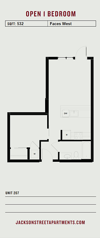 Jackson Street - B.4 Apt 207 w/ Patio - Floorplan