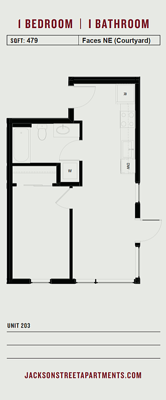 Jackson Street - C.4 Apt 203 w/ Patio - Floorplan
