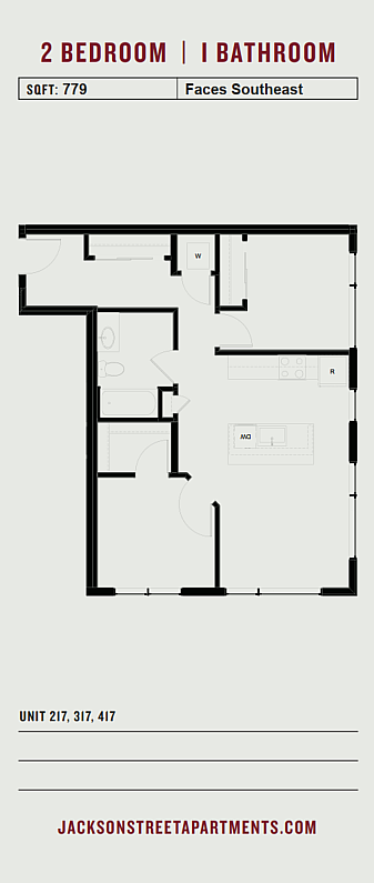 Jackson Street - E.1 Apts 217, 317, 417 - Floorplan