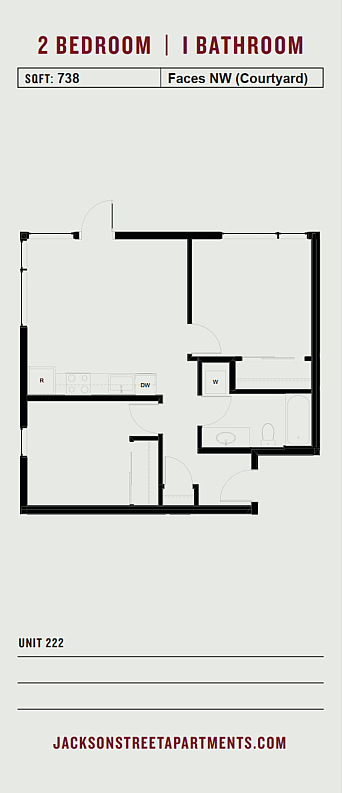 Jackson Street - E.3 Apt 222 w/ Patio - Floorplan