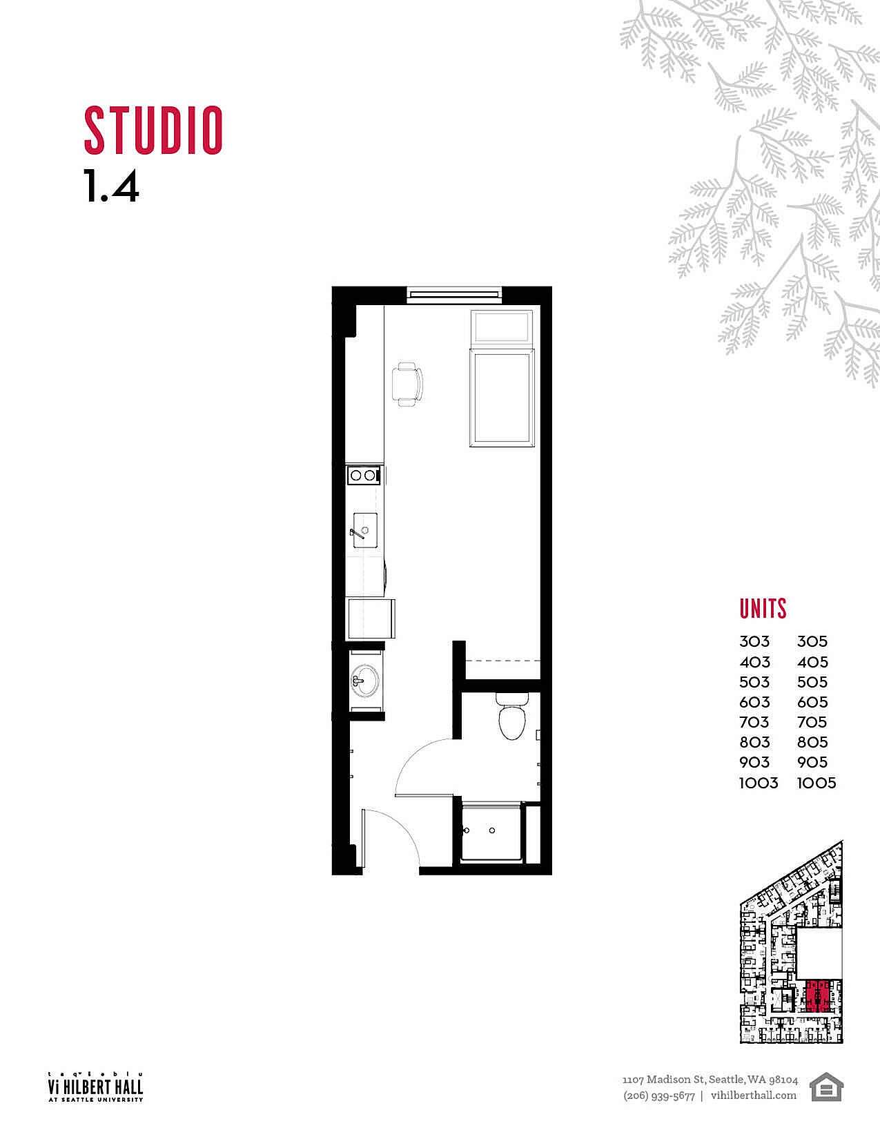 Vi Hilbert Studio Floorplan