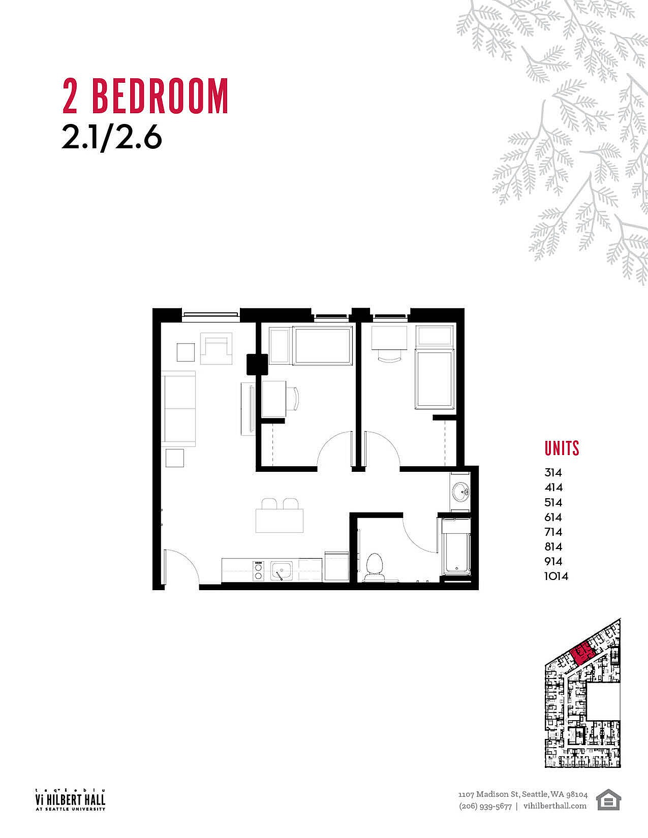 Vi Hilbert 2 Bedroom Floorplan
