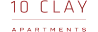 Red 10 Clay Apartments logo on transparent background