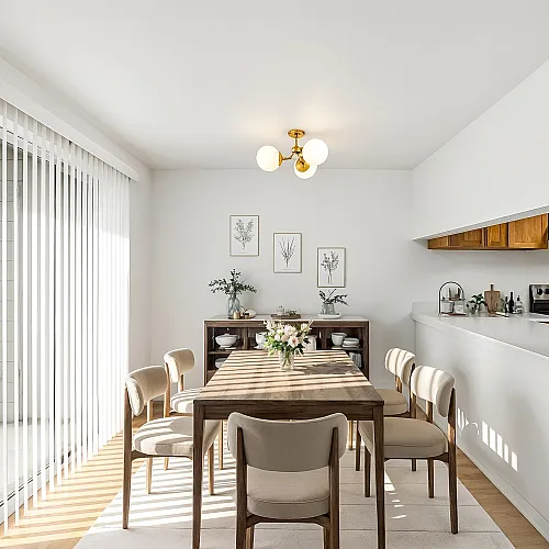 virtually staged dining area
