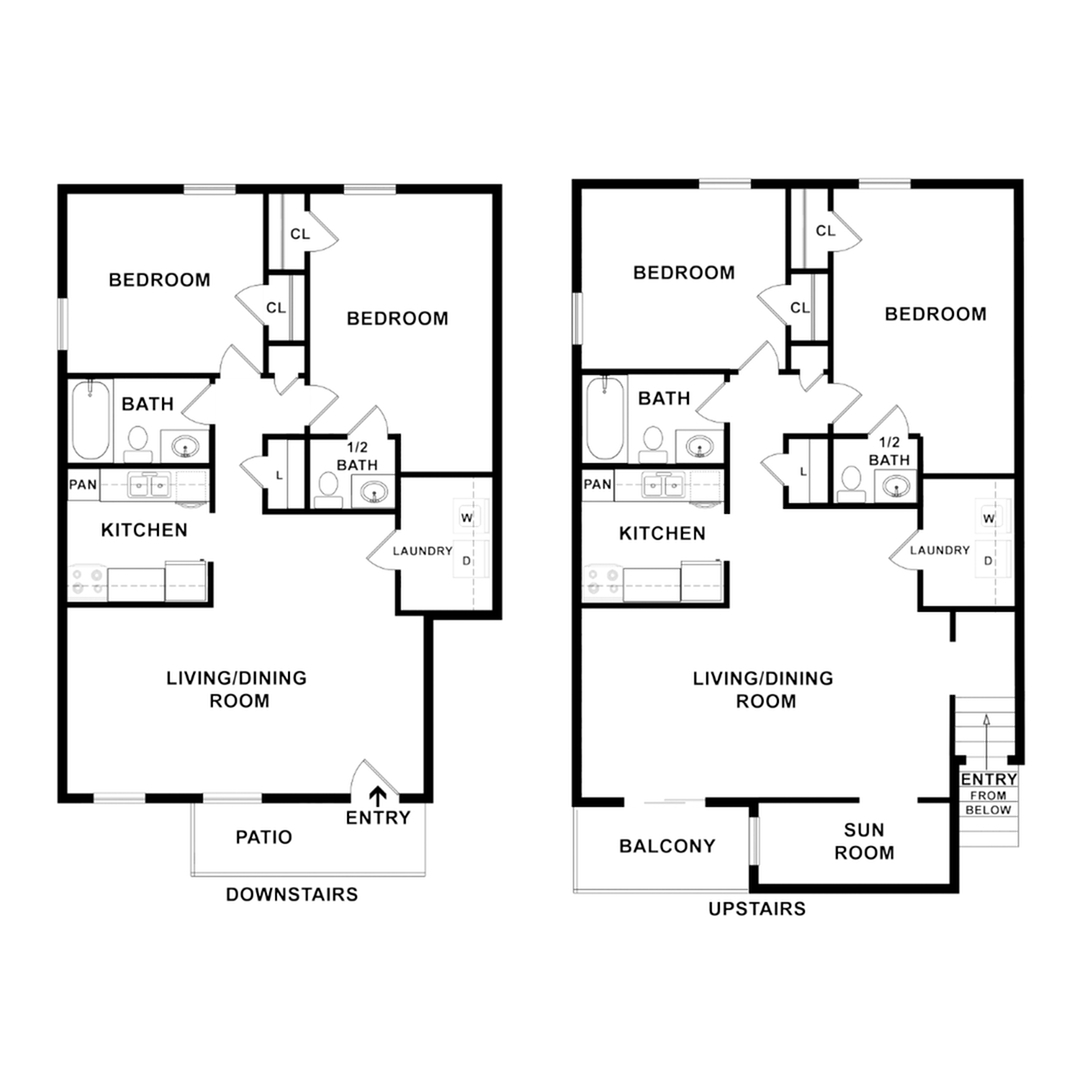 2 Bedroom Layout