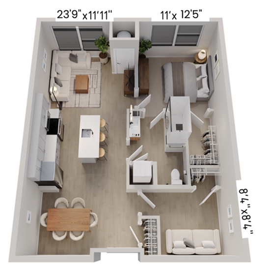 Luxor Lifestyle Apartments Fort Washington - One Bedroom Floorplan