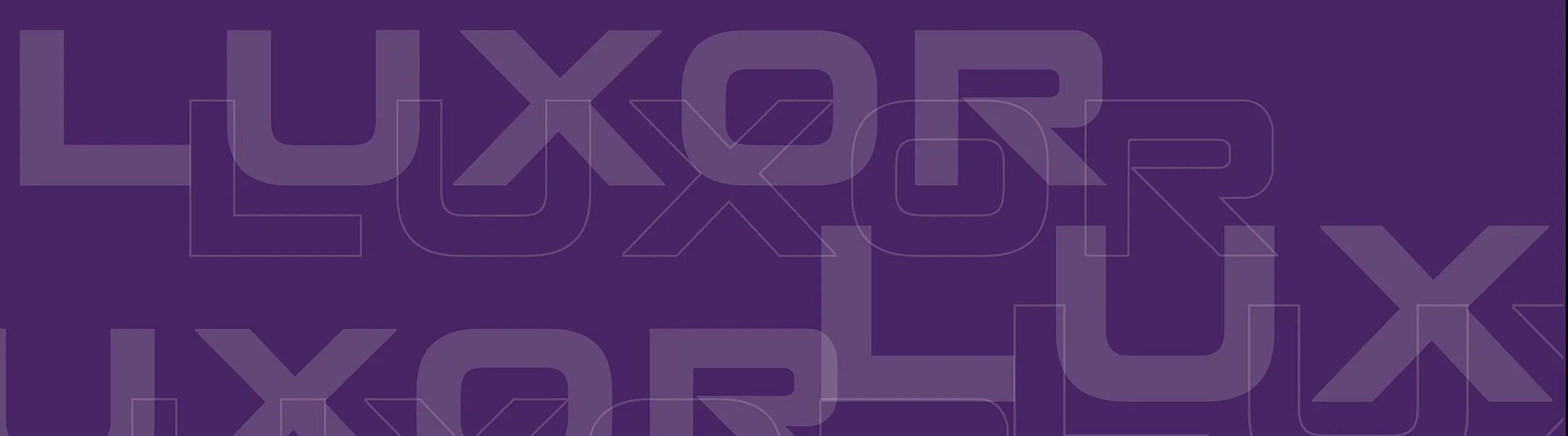 Luxor branding design in deep purple hues with sleek typography, perfect for modern apartment marketing.