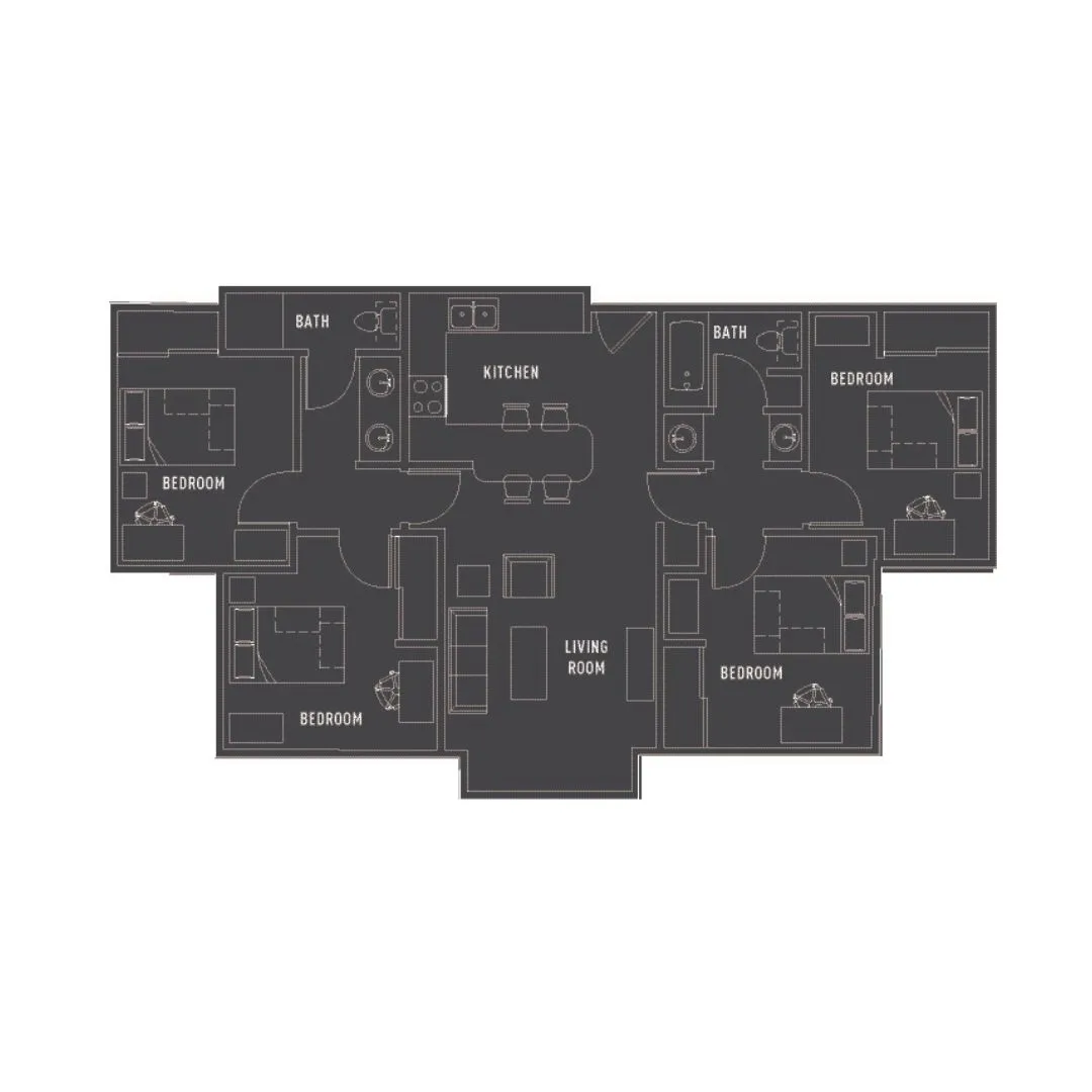 4 Bedroom 2 Bathroom Premium