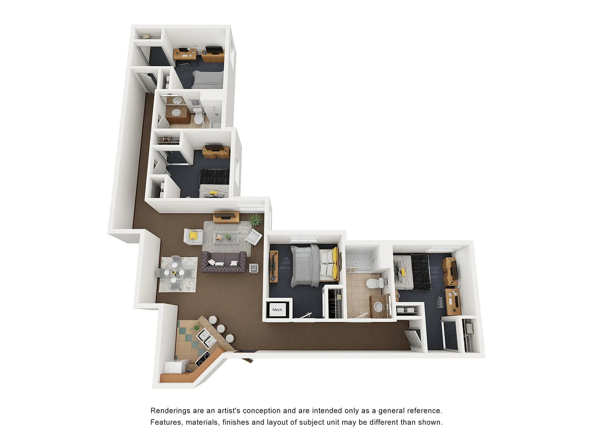 4 Bedroom 2 Bathroom Corner