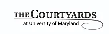 Elegant logo for The Courtyards at University of Maryland, featuring a sophisticated font and stylish design.