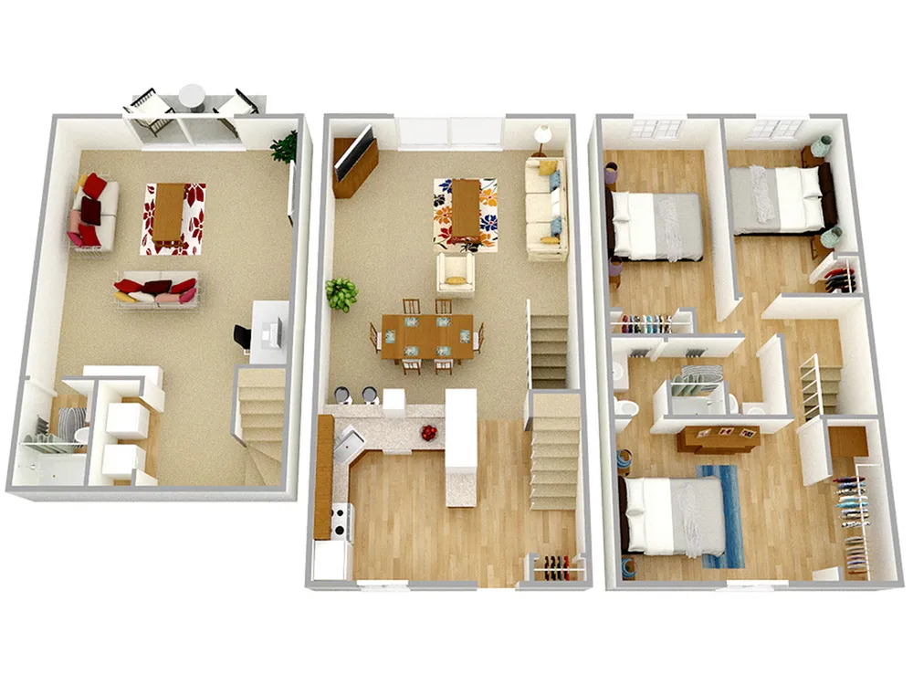 3 BR Townhome