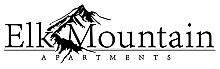 Elk Mountain Apartments logo with mountain illustration