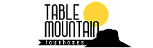 Modern townhome logo featuring a stylized yellow sun and sleek typography.