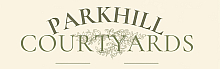 Elegant and classic Parkhill Courtyards logo with intricate decorative designs, perfect for luxurious living.