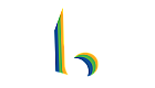 Modern minimalist logo with vibrant, overlapping stripes in blue, green, yellow, and orange.