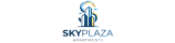 Elegant SkyPlaza Apartments logo featuring modern, stylized skyscraper graphics in a sleek gold and blue color scheme.