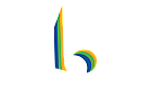 Vibrant logo with sleek vertical design in blue, green, and yellow hues, featuring a modern arc element.