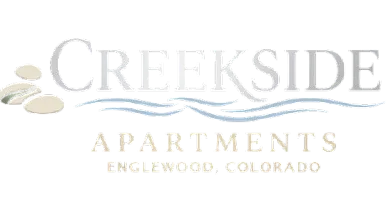 Elegant Creekside Apartments logo showcasing harmonious design with flowing water motif in Englewood, Colorado.