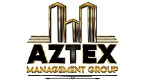 Elegant logo of Aztex Management Group featuring bold gold and black skyscraper design.