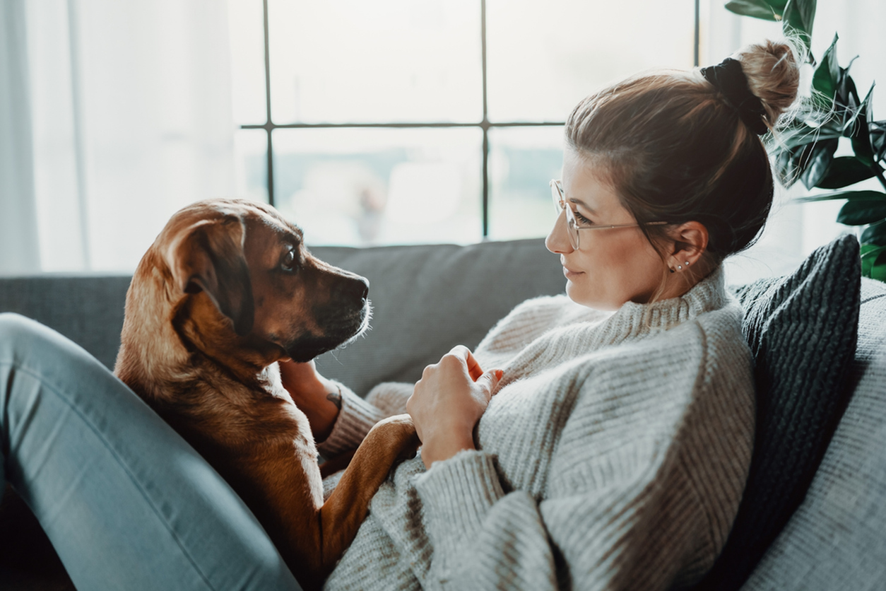 woman with dog