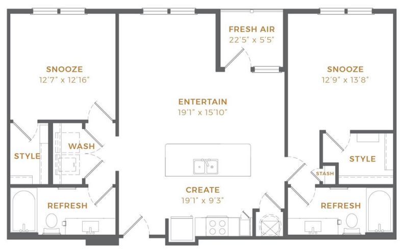 Two Bed Two Bath Apartment