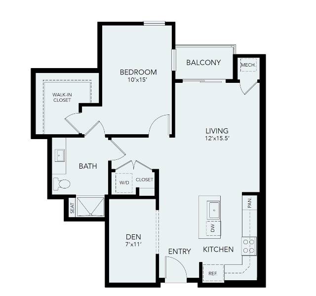 A3 | 1 bed 1 bath | 940 sq ft