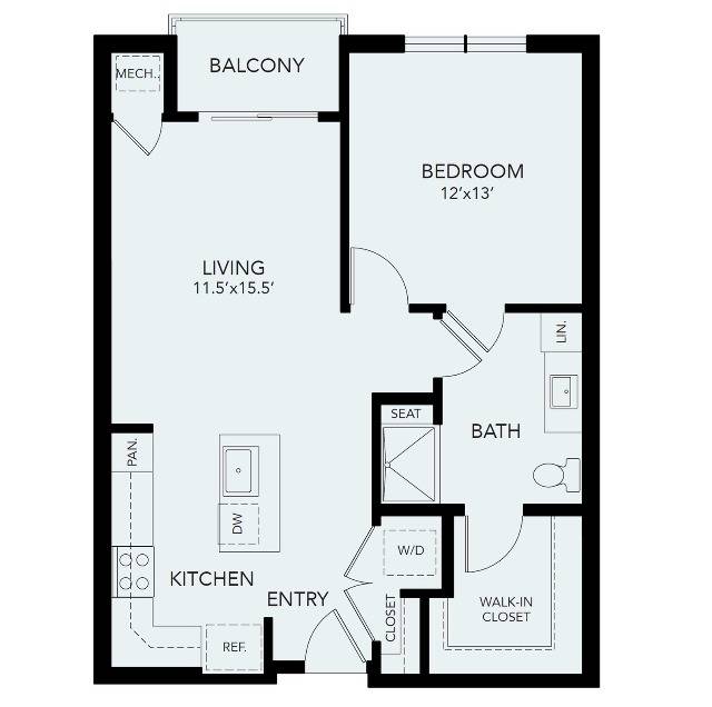 A1a | 1 bed 1 bath | 782 sq ft