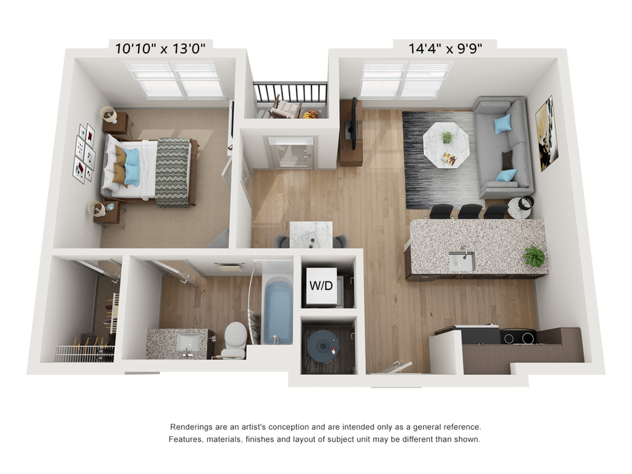 1 bed 1 bath