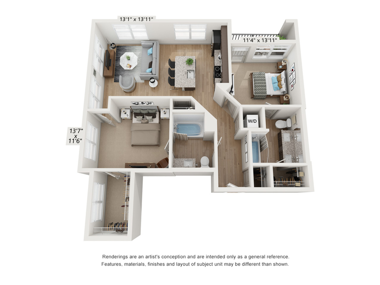 2 Bed 2 Bath