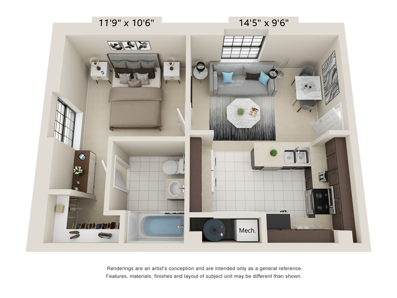 1 Bed 1 Bath