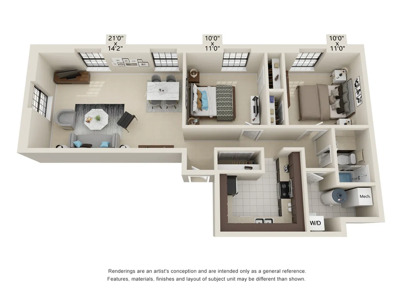 2 Bed 1 Bath