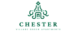 Elegant Chester Village Green Apartments logo with stylized emblem