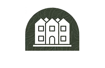 Stylized logo featuring a white outline of a building on a green leafy background with text reading 'The Collection at Chester Village Green'.