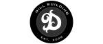 Classic logo design for Dill Building featuring a bold letter D centerpiece.