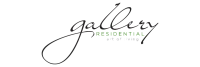 Elegant logo of Gallery Residential featuring stylish cursive text and the phrase 'art of living'.