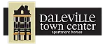 Modern logo of Daleville Town Center apartment homes featuring a stylized building graphic.