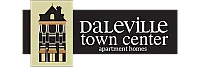 Elegant logo for Daleville Town Center apartment homes featuring a stylish building design.