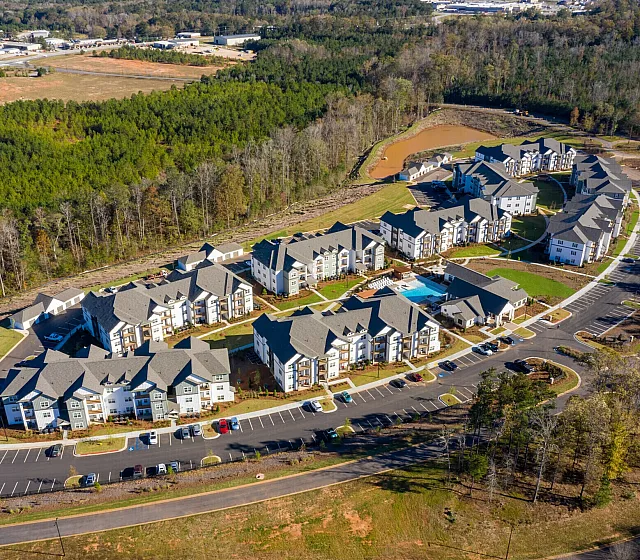 Aerial view of The Yard on Mill