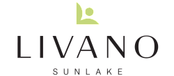 Elegant Livano Sunlake logo with a modern green and black design, conveying luxury living.