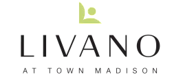 Elegant logo design for Livano at Town Madison, featuring a modern green and black color scheme.
