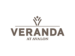 Elegant Veranda at Avalon logo with modern design elements.