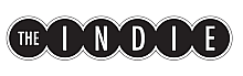 Bold and modern logo with the text 'THE INDIE' in sleek black and white circles, offering a trendy and artistic appeal.
